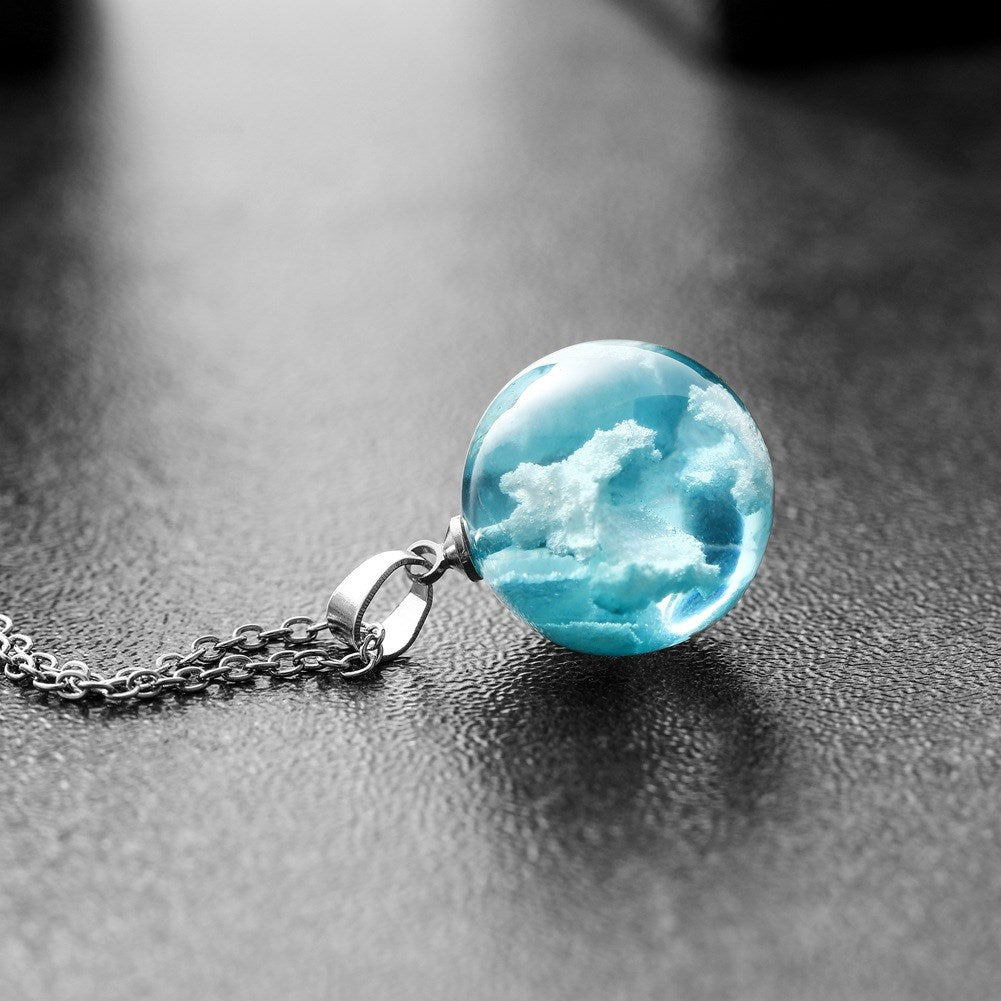 Cloud Transparent Ball Necklace Luminous Design Necklace Novelty Jewelry